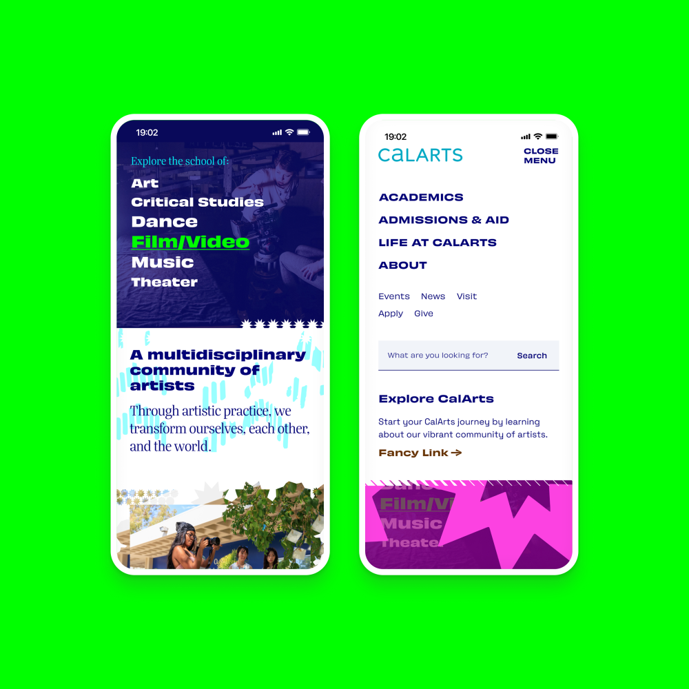CalArts website design project screenshot